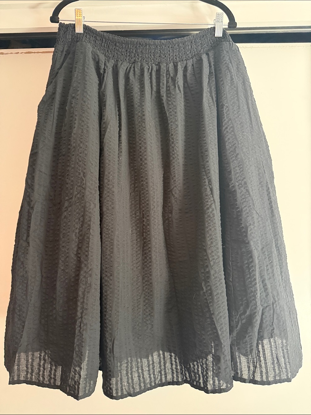 torrid Black Textured A-Line Midi Skirt with Smocked Waistband and matching top